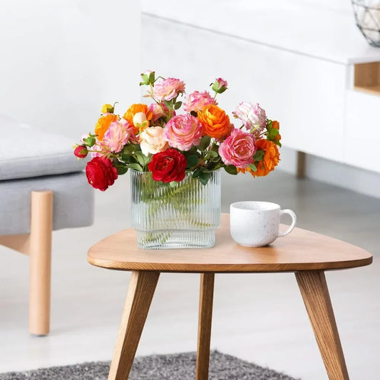 Clear Glass Vase Glass Vases for Flowers Clear Vase for Living Room Dining Table Entryway Office Decor (Clear-7" H) home decor