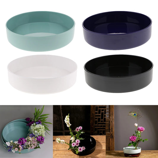 Round Plastic Flower Bonsai Pot Vase Suiban Ikebana Plastic