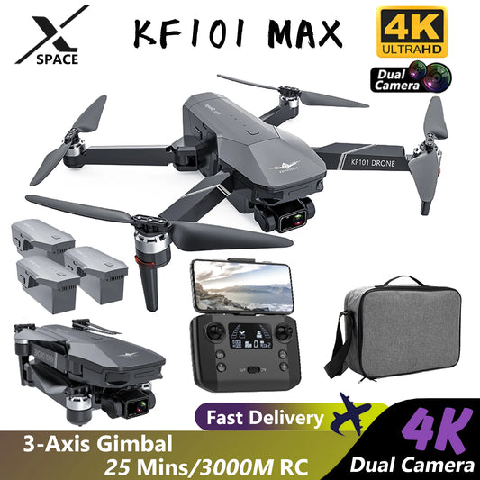 KF101 Max Relay 3-axis Gimbaled Anti-shake Professional Drone 4k Brushless Folding Quadcopter Drone 5g Rc Model Airplane Toy