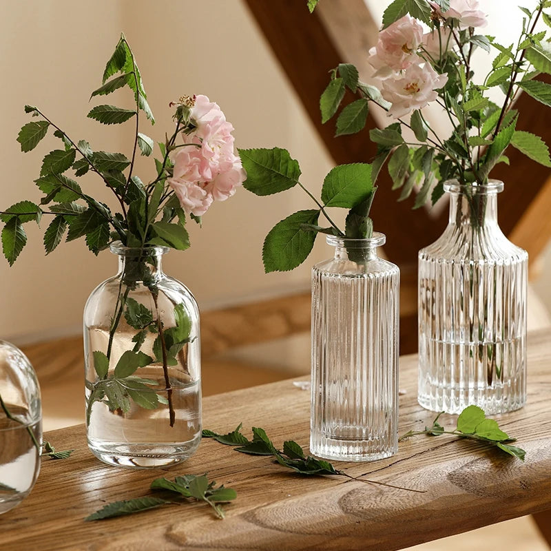 Transparent Glass Vases Aromatherapy Bottle Hydroponic Container Dining Table Decoration Nordic Vase Home Decor Ваза Для Цветов