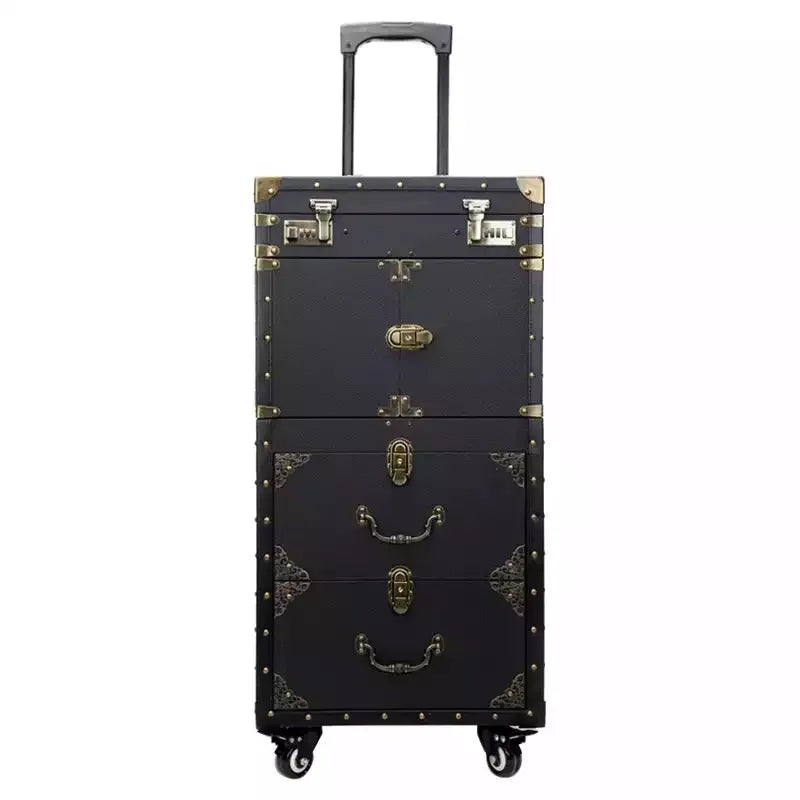 Multi-layer Beauty Tattoo Salons Trolley Cosmetic Luggage Large Professional Hairdressing Trolley Suitcase Travel Makeup Toolbox