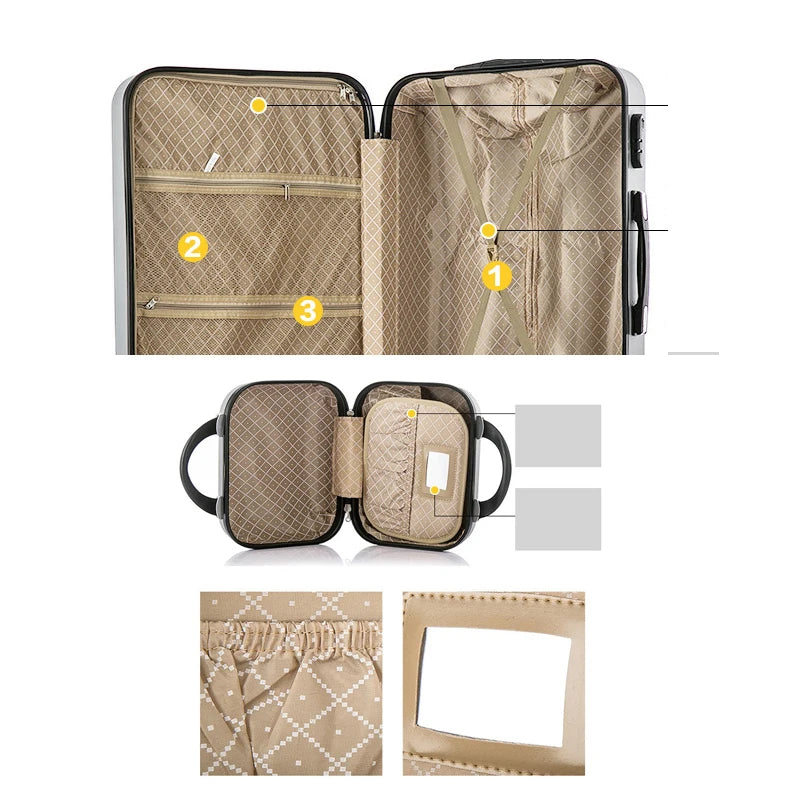 High Capacity Suitcase Spinner Rolling Luggage Password Trolley Travel Bag with Wheels Suitcase Sets 20" 22" 24" 26" Inch