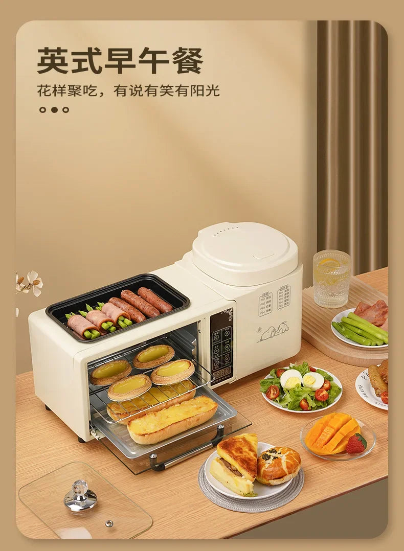 Multifunctional breakfast machine, four-in-one hot pot, electric oven, household rice cooker, toaster, sandwich machine