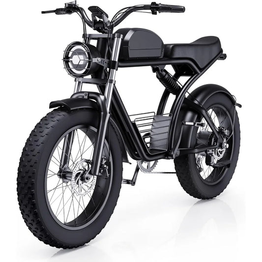 Electric Bike for Adults,1500W 30MPH,Max 75Miles Electric Motorcycle 20" Fat Tire Dirt Bike, 7-Speed E-Bike Dual Shock Absorber