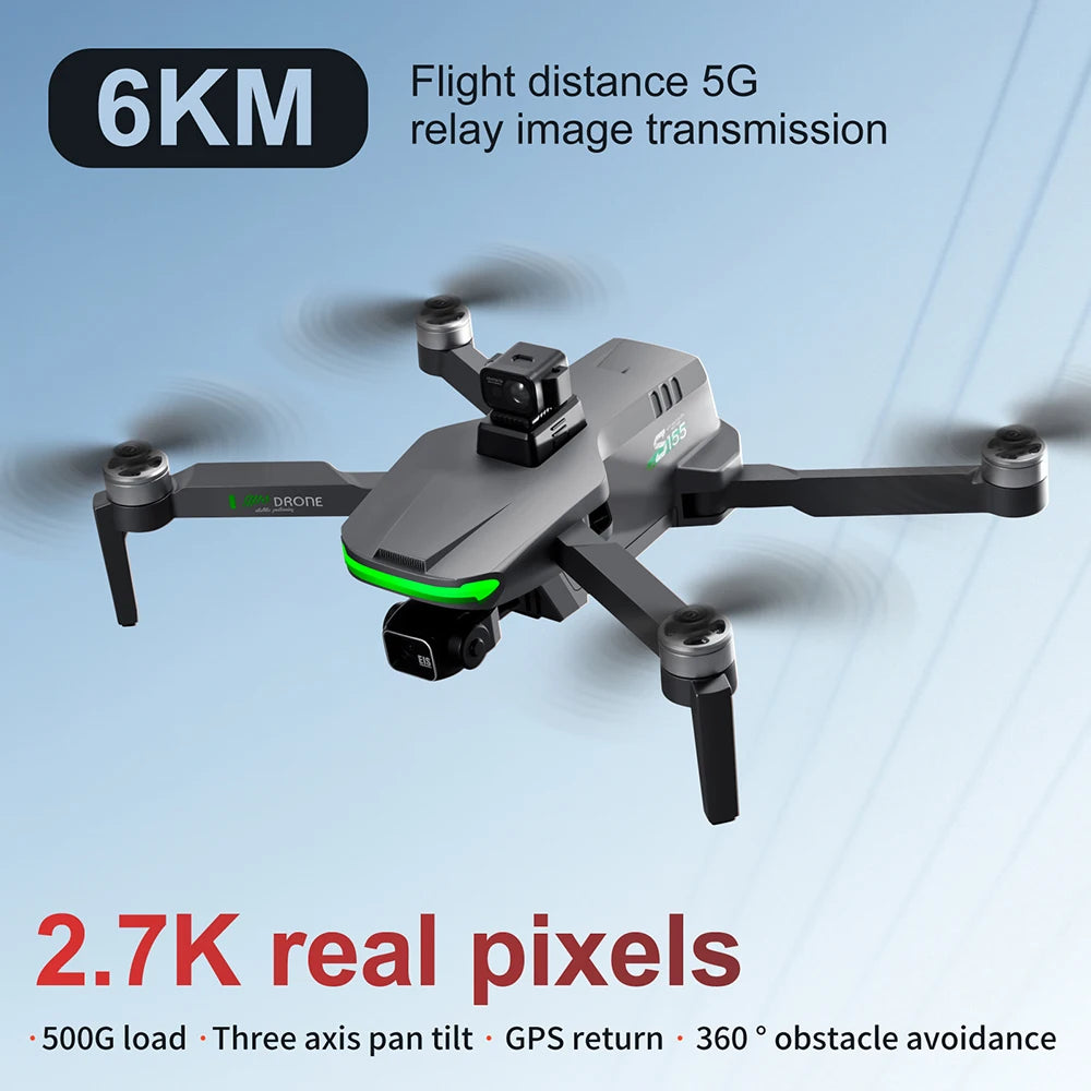 S155 3-Axis Gimbal FPV Drone 4K Professional GPS Brushless Motor Quadcopter with Camera HD Racing Drones RC Plane