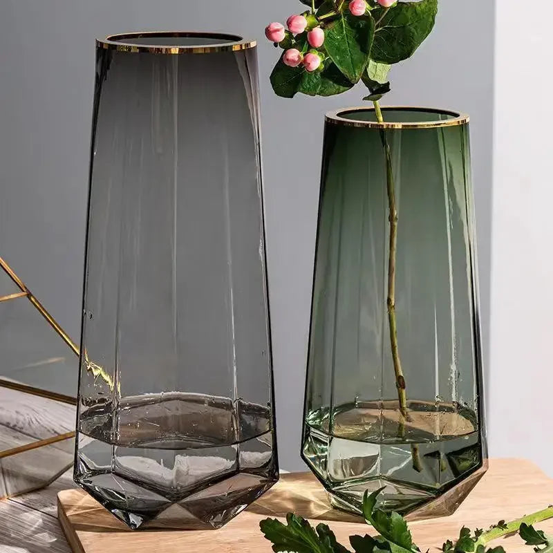 Creative Profiling Glass Flower Vase Ins Flower Bottle Transparent Hydroponic Vase Glass Bottle for Flowers Desktop Decoration