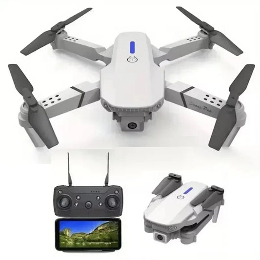 E88 RC Drone Professional HD Camera Quadcopter 4K Wide-Angle WiFi FPV Height Hold Foldable Helicopter Children's Aircraft Toys