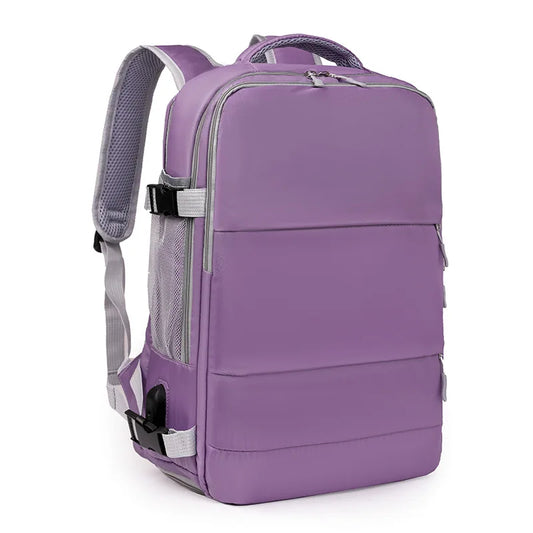 Women Travel Backpack Water Repellent Daypack Teenage Girls USB Charging Laptop Schoolbag With Luggage Strap Shoes Bag 2024 New
