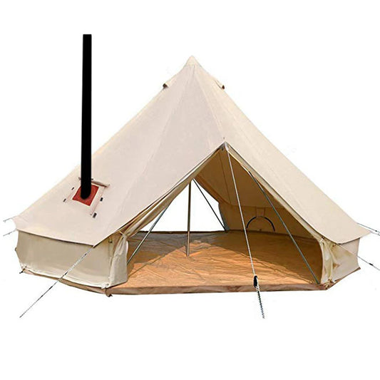 2 door Heavy Duty 5m Luxury Cotton Canvas Bell Camping Tent with stove hole