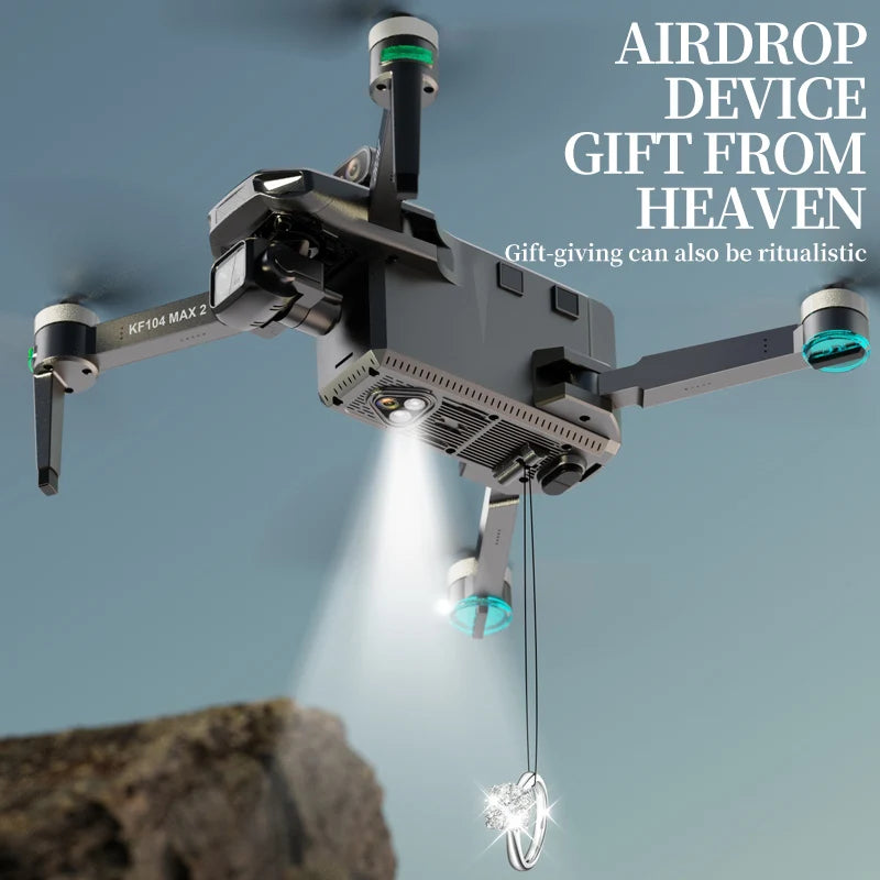 KF104 MAX GPS drone 3-axis EIS PTZ Camera PFV RC Aircraft 360° Obstacle Avoidance Quadcopter Built-in Card Slot 125G Memory Card