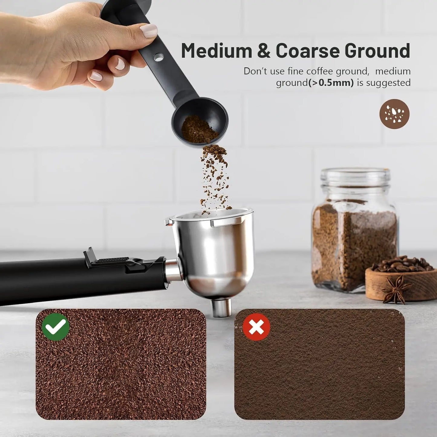 Coffee Machine, 3.5 Bar Espresso Cappuccino Machine, 800W with Milk Frother - 4 Cup Portable Coffee Maker for Latte, Cappuccino,