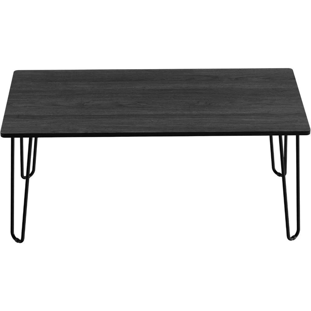 Rectangular Coffee Table, Modern Industrial Style Home Decor, Wood Grain Appearance and Steel Decoration Living Room Furniture