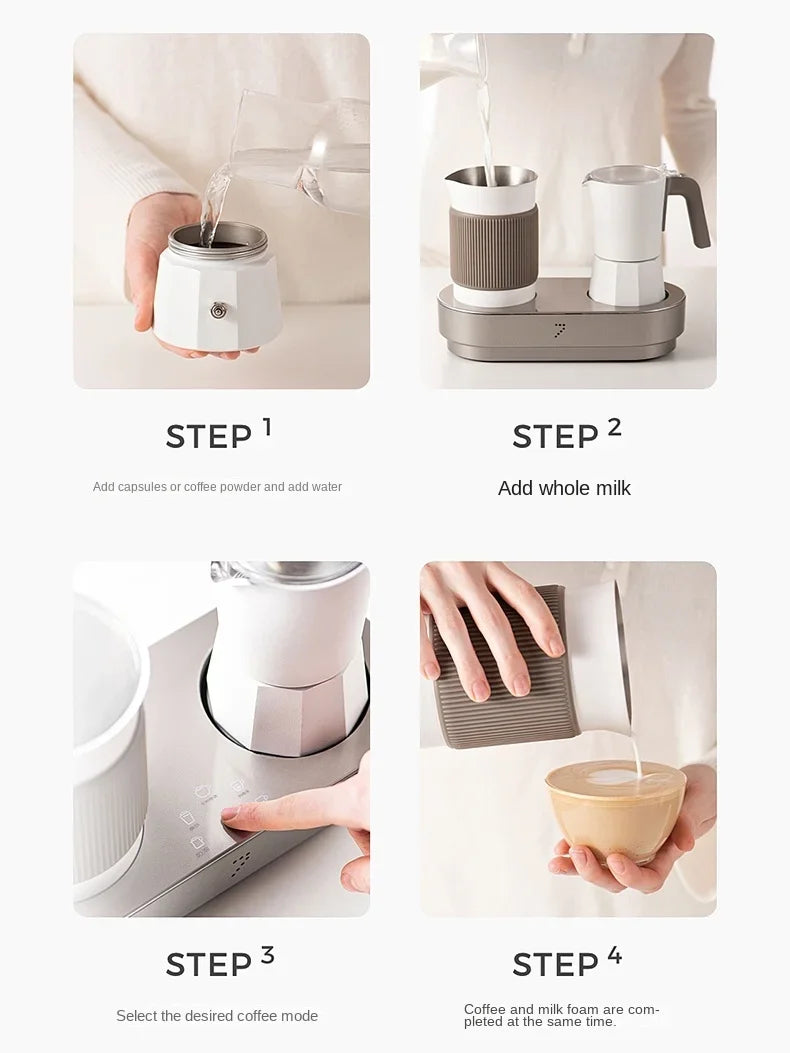 Fancy espresso machine Semi-automatic household milk foam multi-in-one capsule machine, moka pot