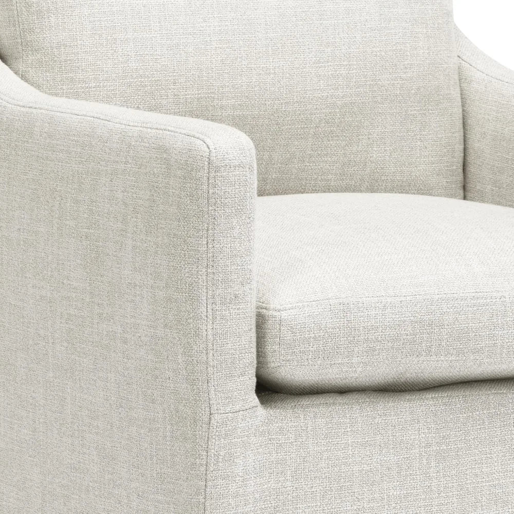 Upholstered Dining Chairs Set of 2,Linen Accent Chair for Living Room,Single Sofa Chair with 4 Casters,Upholstered Arm Chair