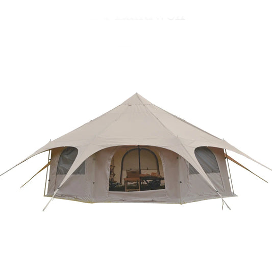 Outdoor Camping Park Light Luxury Multi-person Circus Indian Tent 8-10persons Yurt Glaming Tourist TC Cotton with Chinmney Hole
