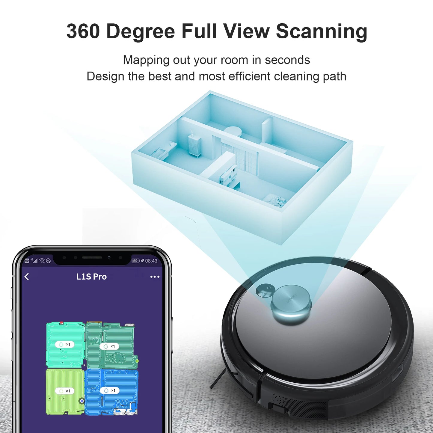 Smart Robot Vacuum Cleaner Robotic APP Control 3000Pa Electric Sweeper LDS Navigation Commercial Cleaning Robots