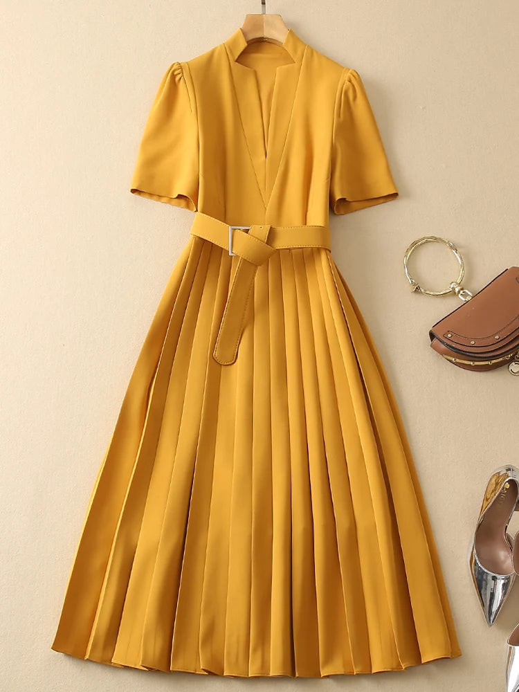 Kate Princess Runway Spring Summer Women's New Designer Casual Party Celebrity Elegant Chic High Quality Short Sleeve Slim Dress