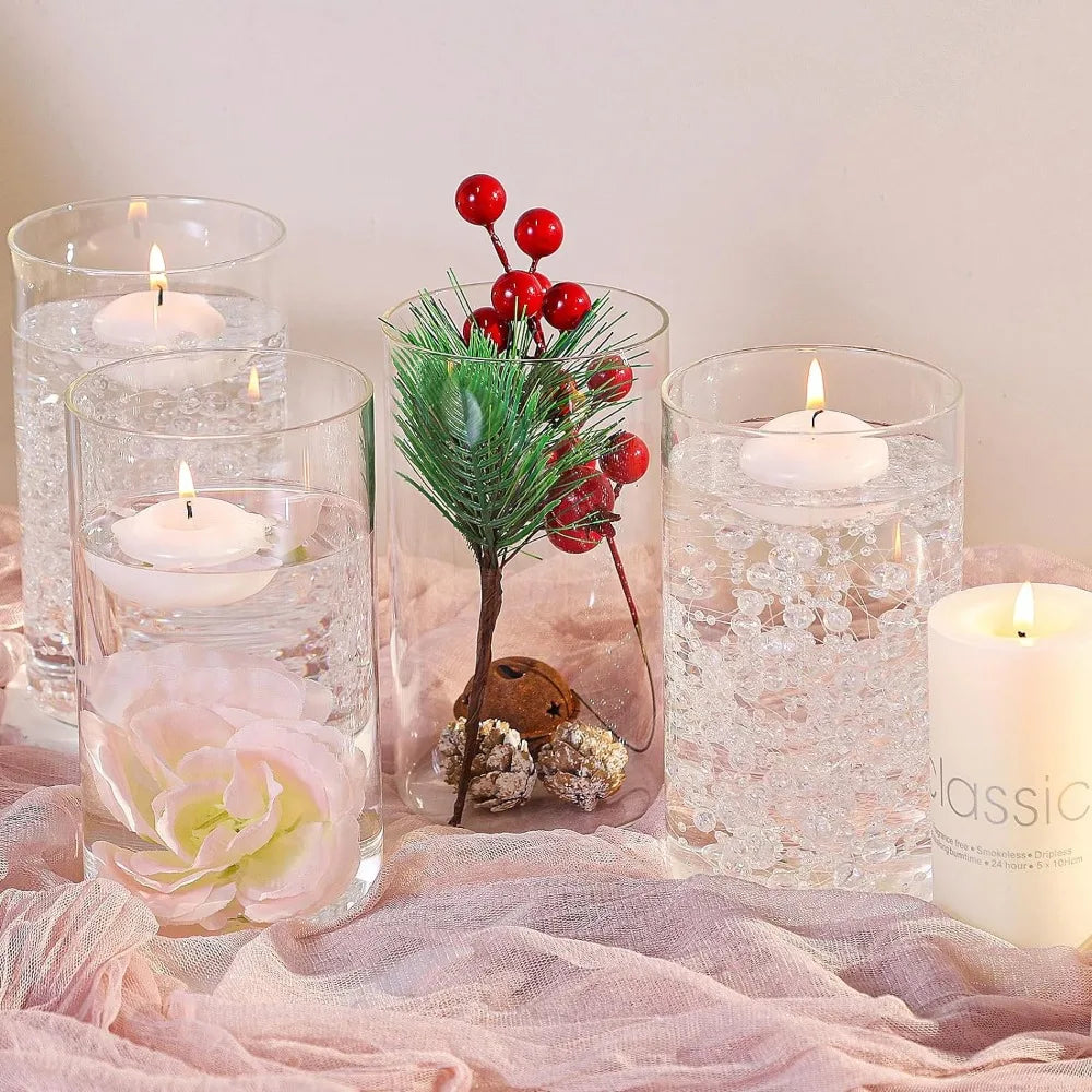 12pcs Glass Cylinder Vases for Centerpieces, Clear Vases for Wedding Decorations and Indoor Home Decor, 6 Inch Tall Glass