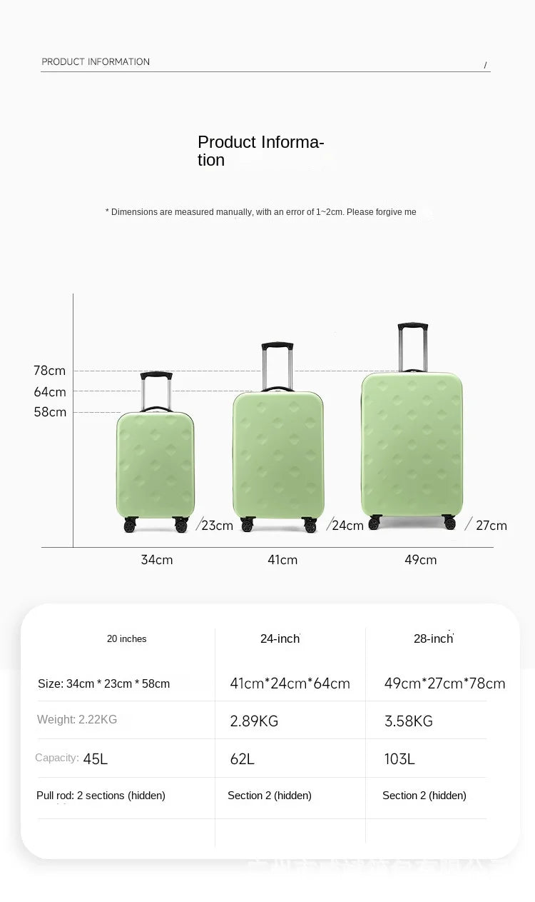 Foldable Rolling Suitcase with 360-Degree Spinner Wheels & Password Lock for Traveling and Storage