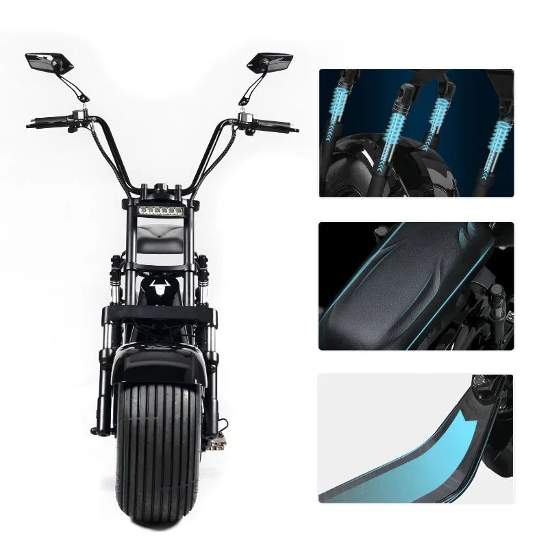 Electronic Hydraulic Disc Brake Motorbike 2020 Hot Sale 2000W , Detachable Lithium Battery Electric Scooter