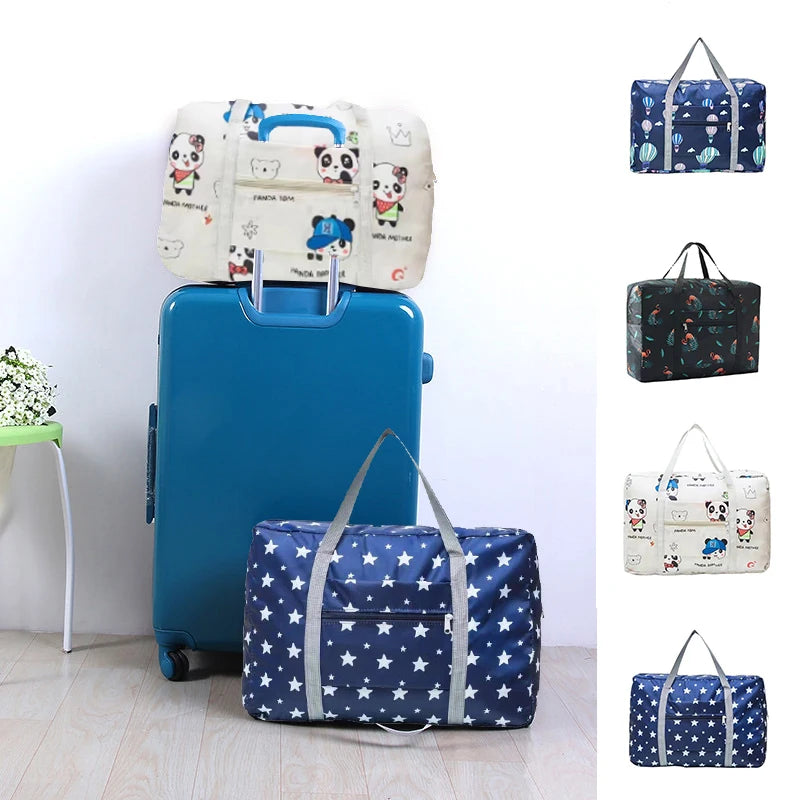 Folding Travel Bag Portable Large Duffle Bag Oxford Travel Luggage Storage Bags XL Clothing Storage Pouch Women's Tote Unisex