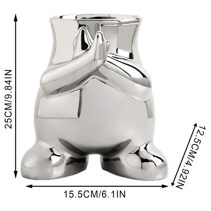 Desk Body Statue Vase Funny Decorative Vase Modern Flower Arrangement Container Small Half Body Vase For Elegant Home Accent