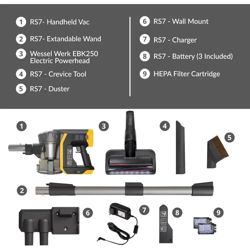 Cordless Handheld Stick Vacuum for Professsional Home and Office Cleaning   Batteries  Electric Sweeper